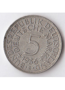 GERMANIA REPUBBLICA FEDERALE 5 Mark 1956 J BB